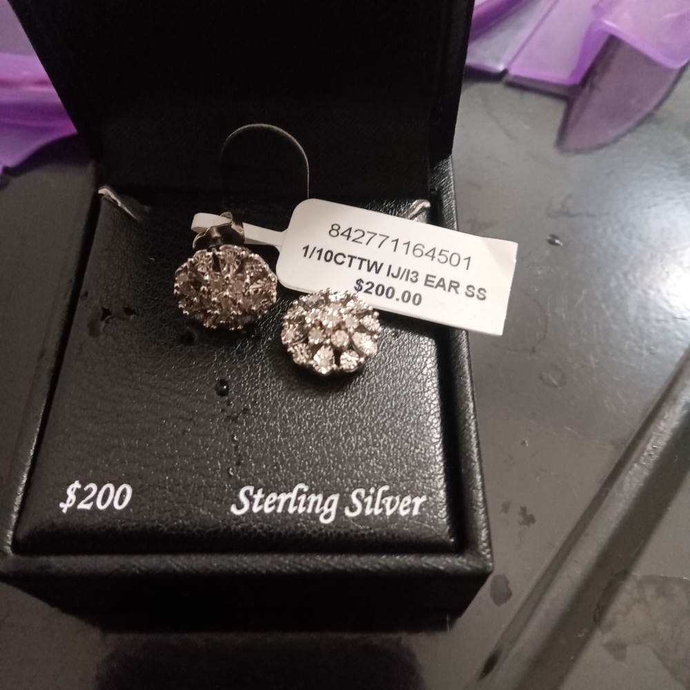 Sterling Silver Floral Earrings